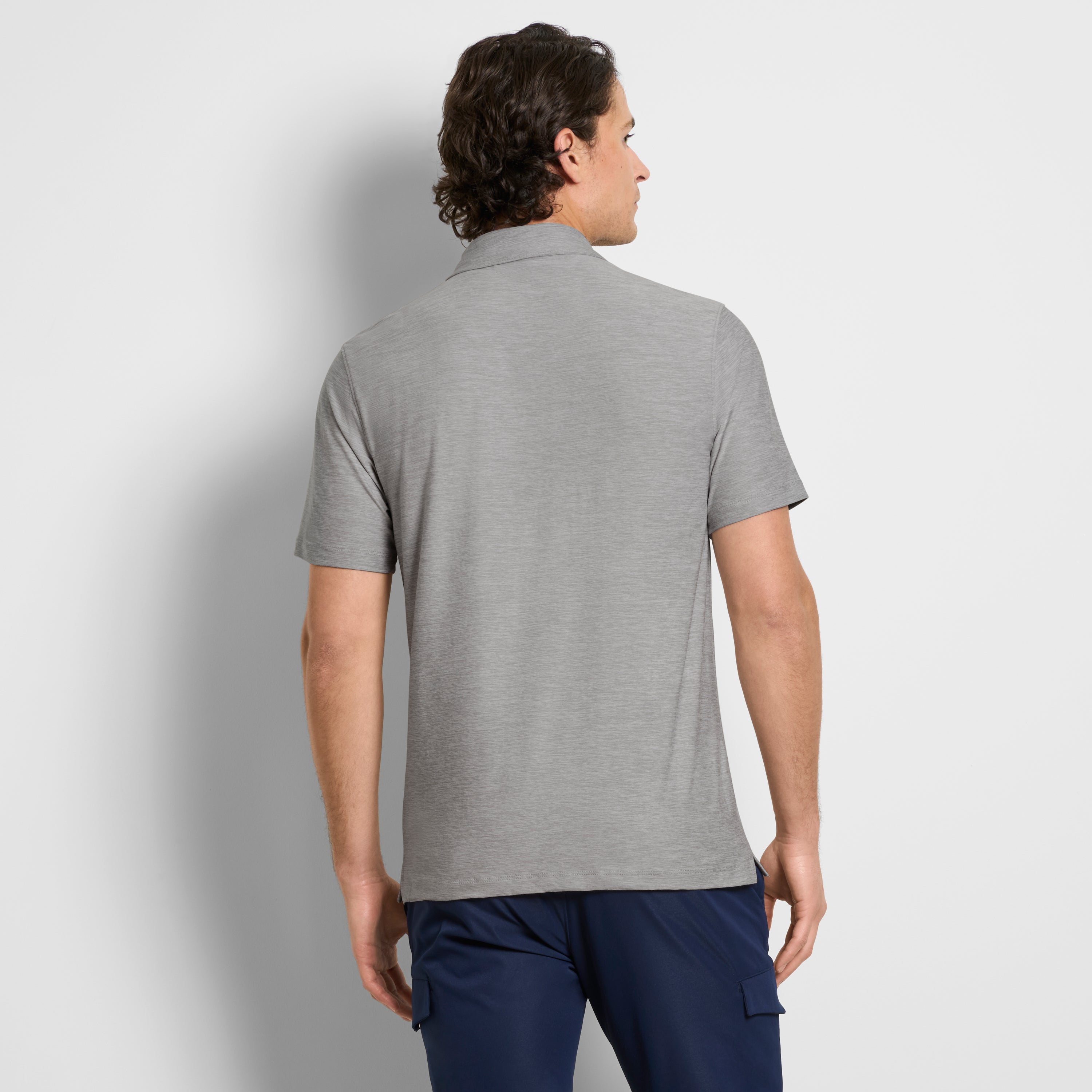 Space Dyed Jersey Short Sleeve Button Polo