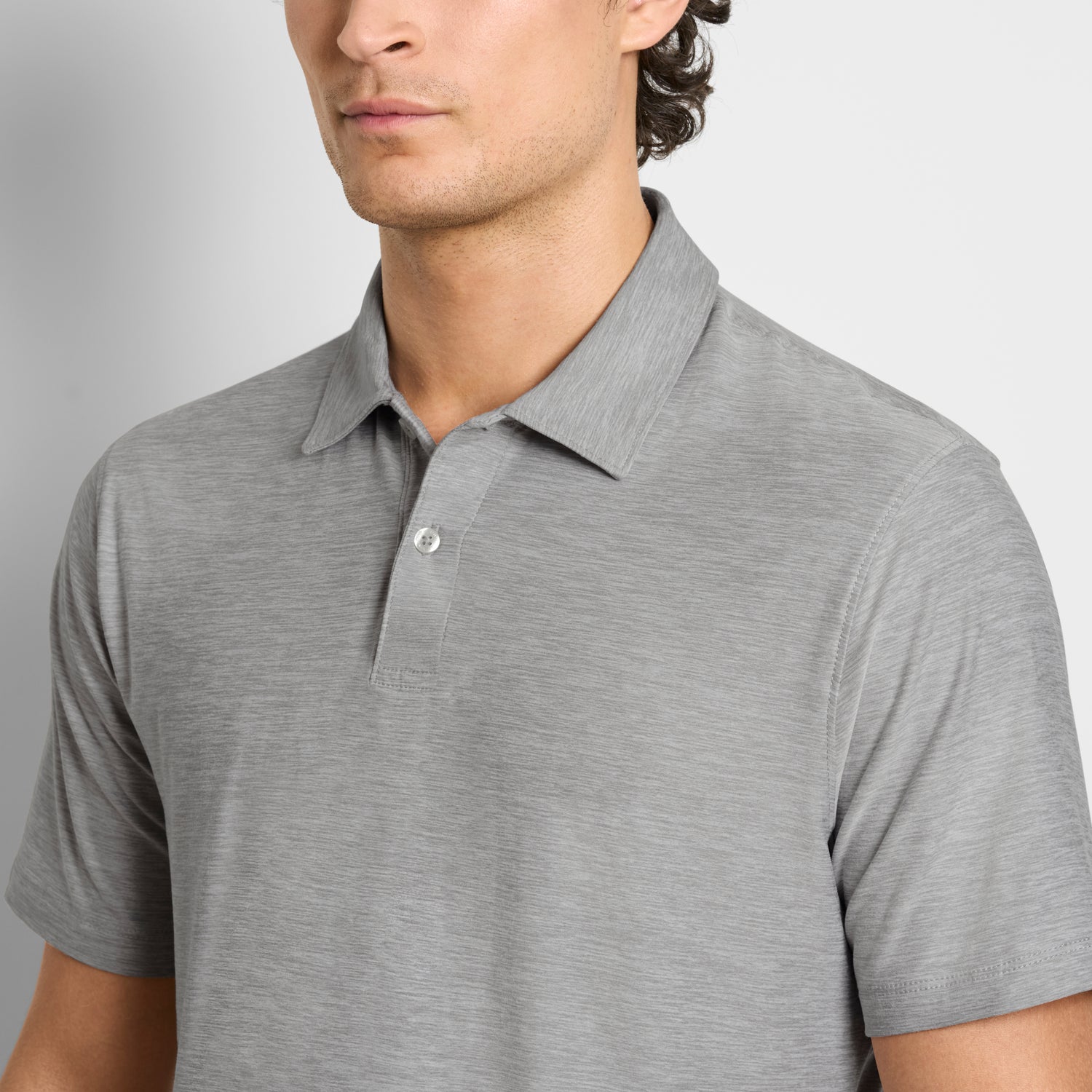 Space Dyed Jersey Short Sleeve Button Polo