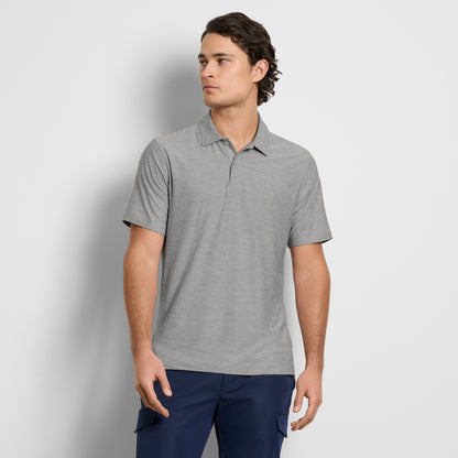 Space Dyed Jersey Short Sleeve Button Polo