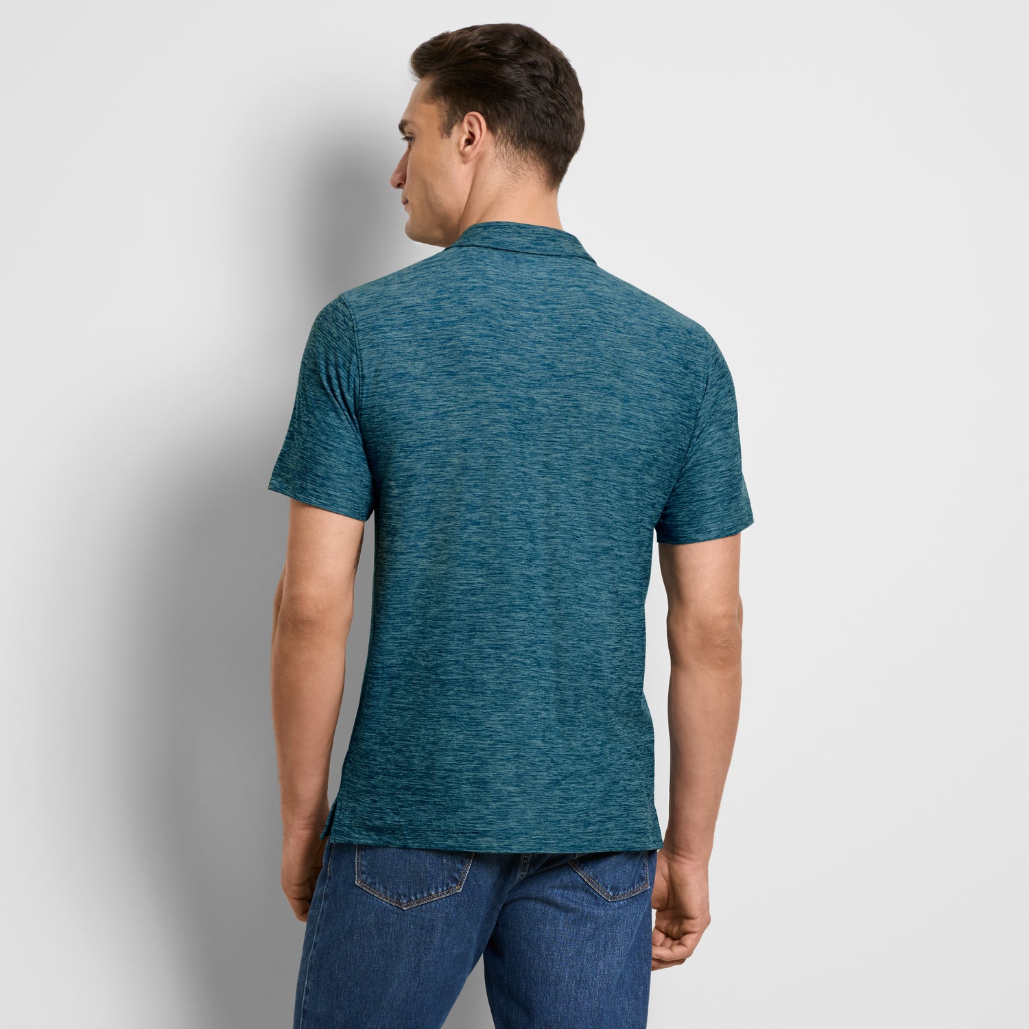 Space Dyed Jersey Short Sleeve Button Polo