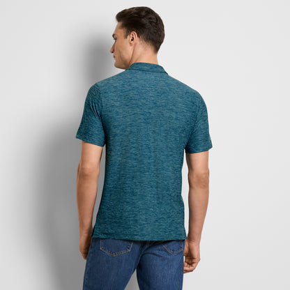 Space Dyed Jersey Short Sleeve Button Polo