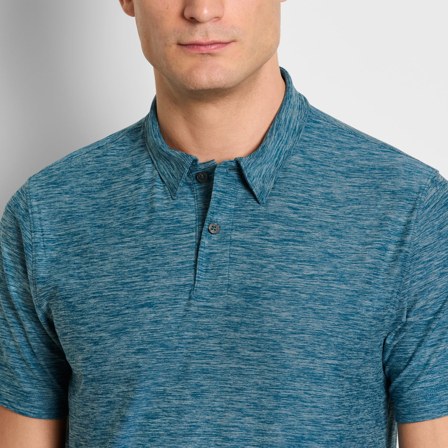 Space Dyed Jersey Short Sleeve Button Polo