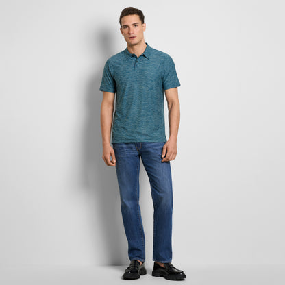 Space Dyed Jersey Short Sleeve Button Polo