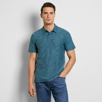 Space Dyed Jersey Short Sleeve Button Polo
