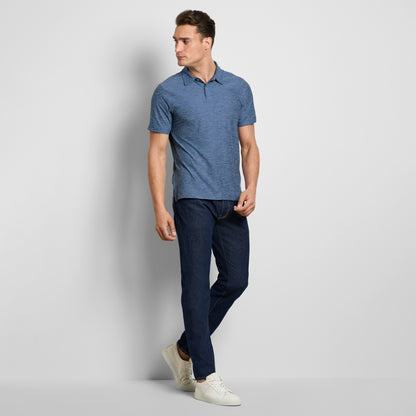 Space Dyed Jersey Short Sleeve Button Polo