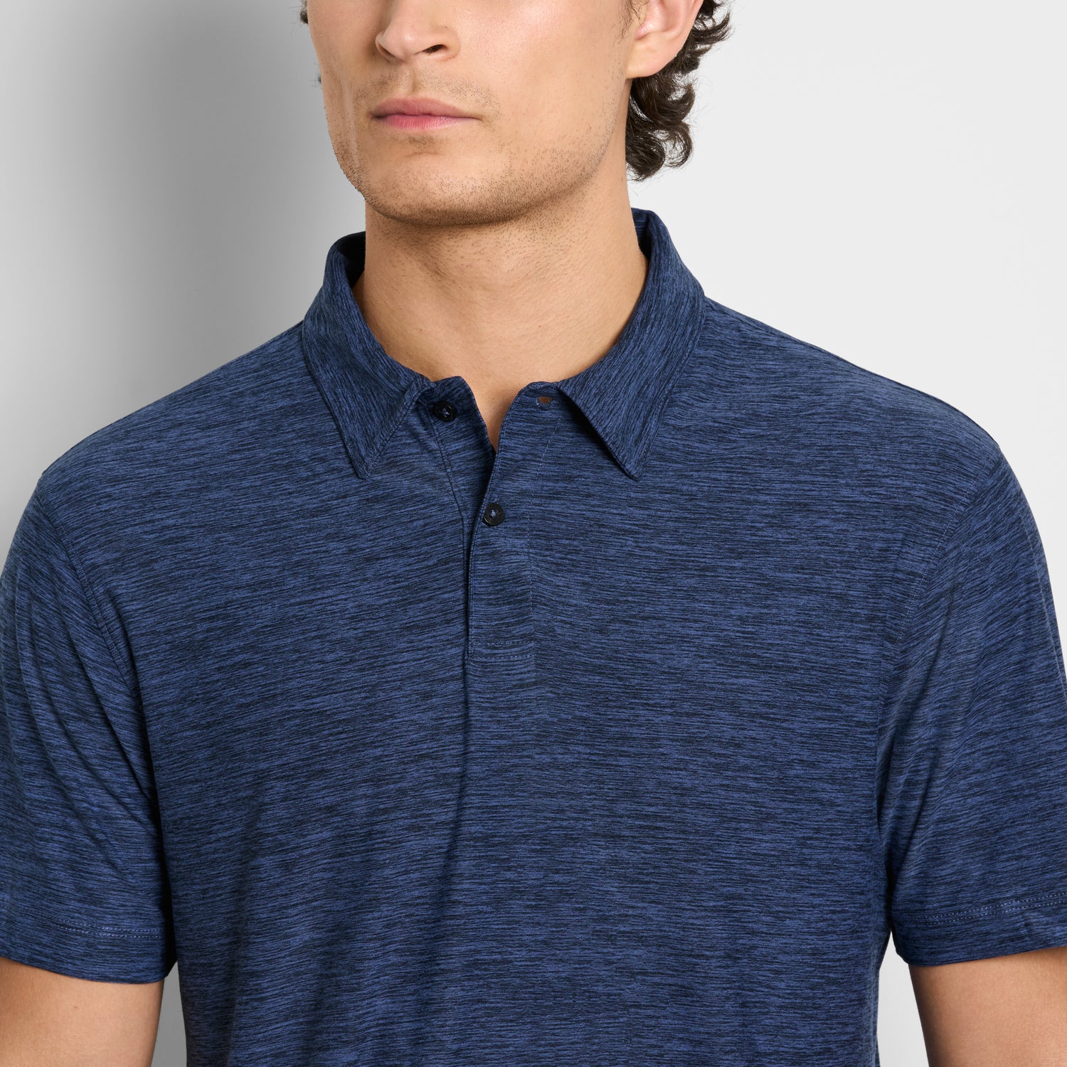 Space Dyed Jersey Short Sleeve Button Polo