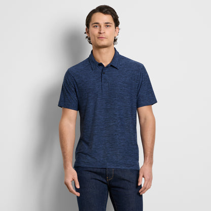 Space Dyed Jersey Short Sleeve Button Polo