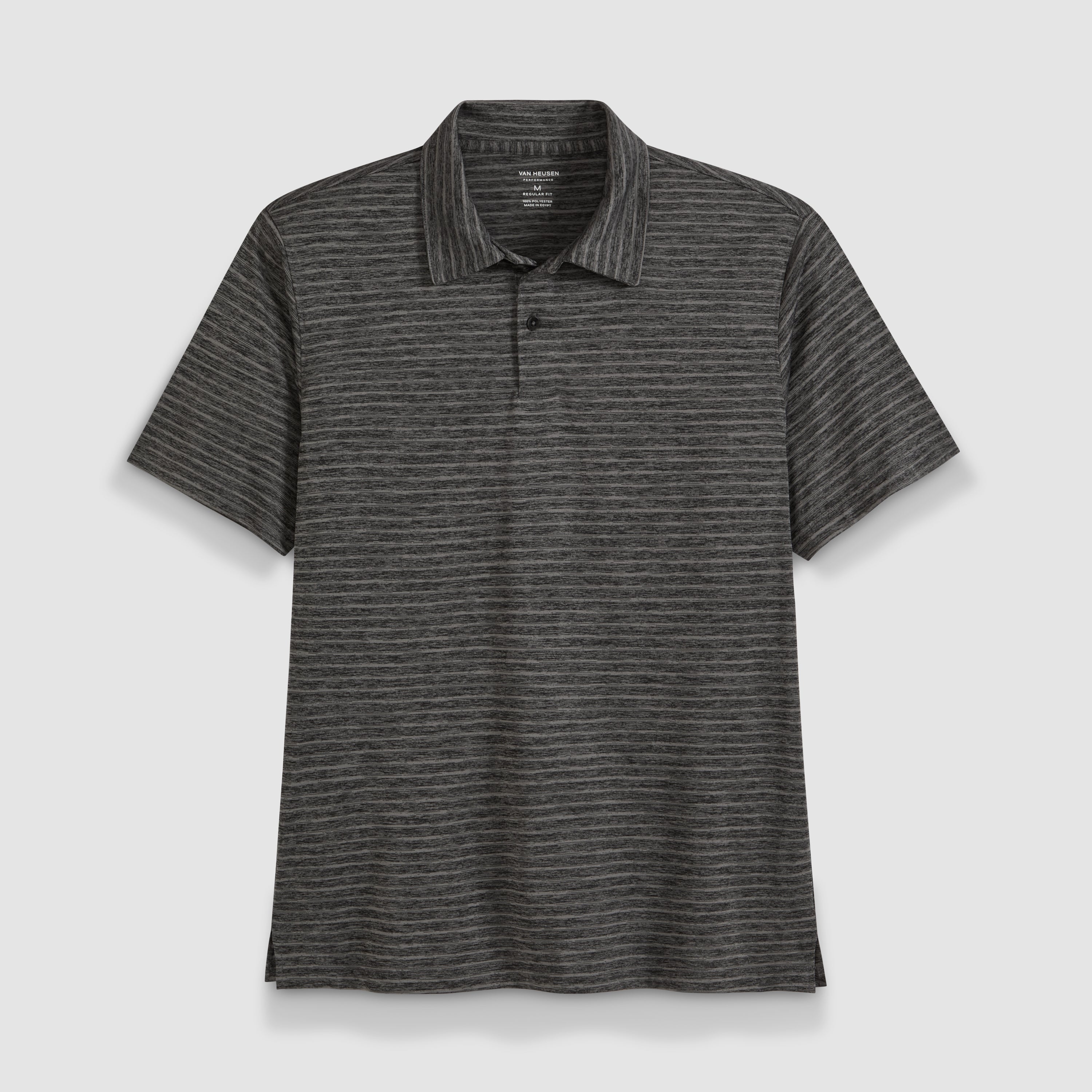 Space Dye Stripe Short Sleeve Button Polo – Van Heusen