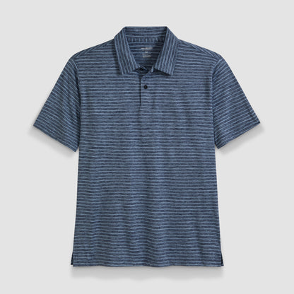 Space Dye Stripe Short Sleeve Button Polo