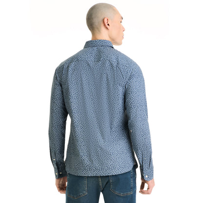 Essential Stain Shield Shirt Long Sleeve Wovens Gingham Leaf Print - Slim Fit