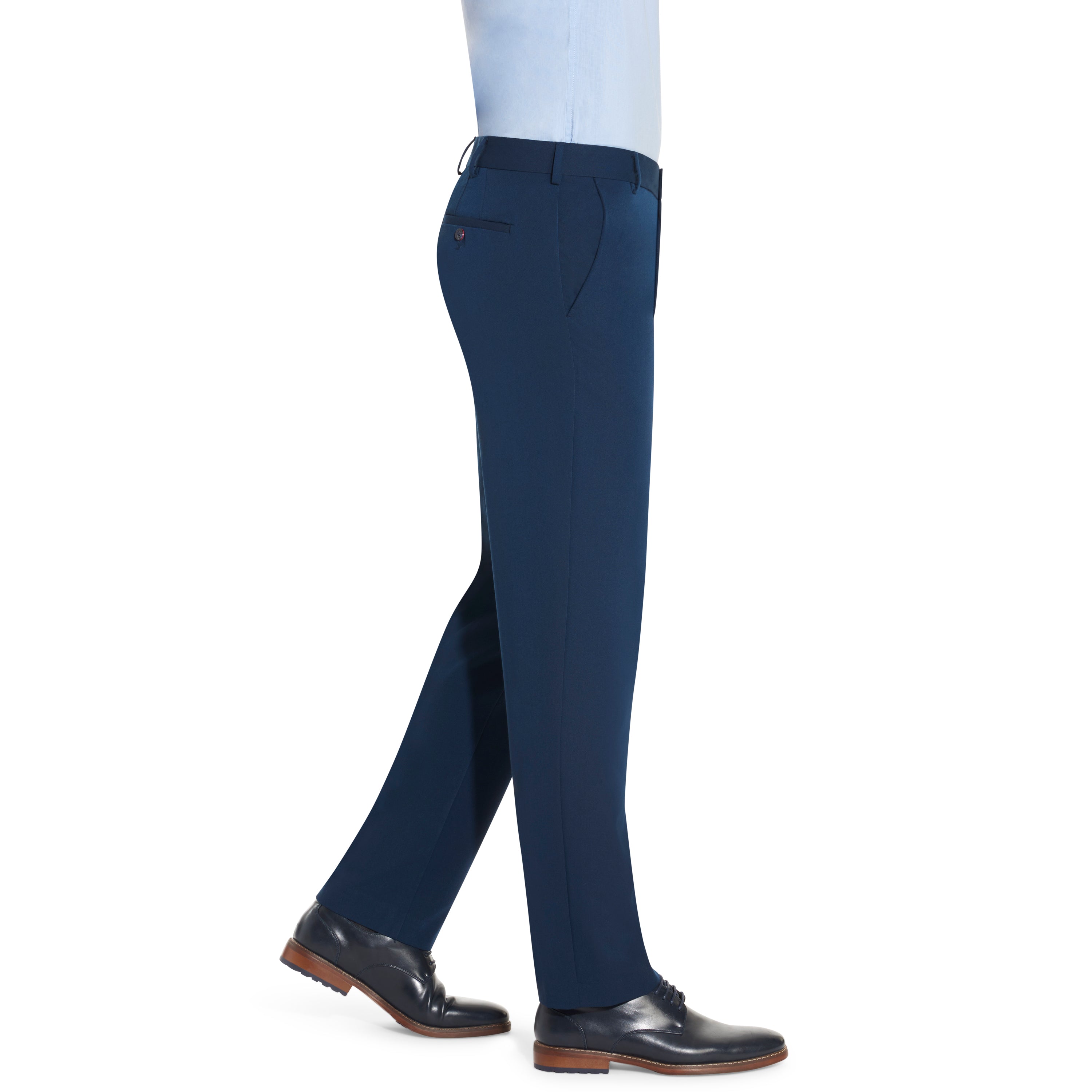 Classic Fit Wrinkle-Free Expandable Waist Plain Front Pants | King Size