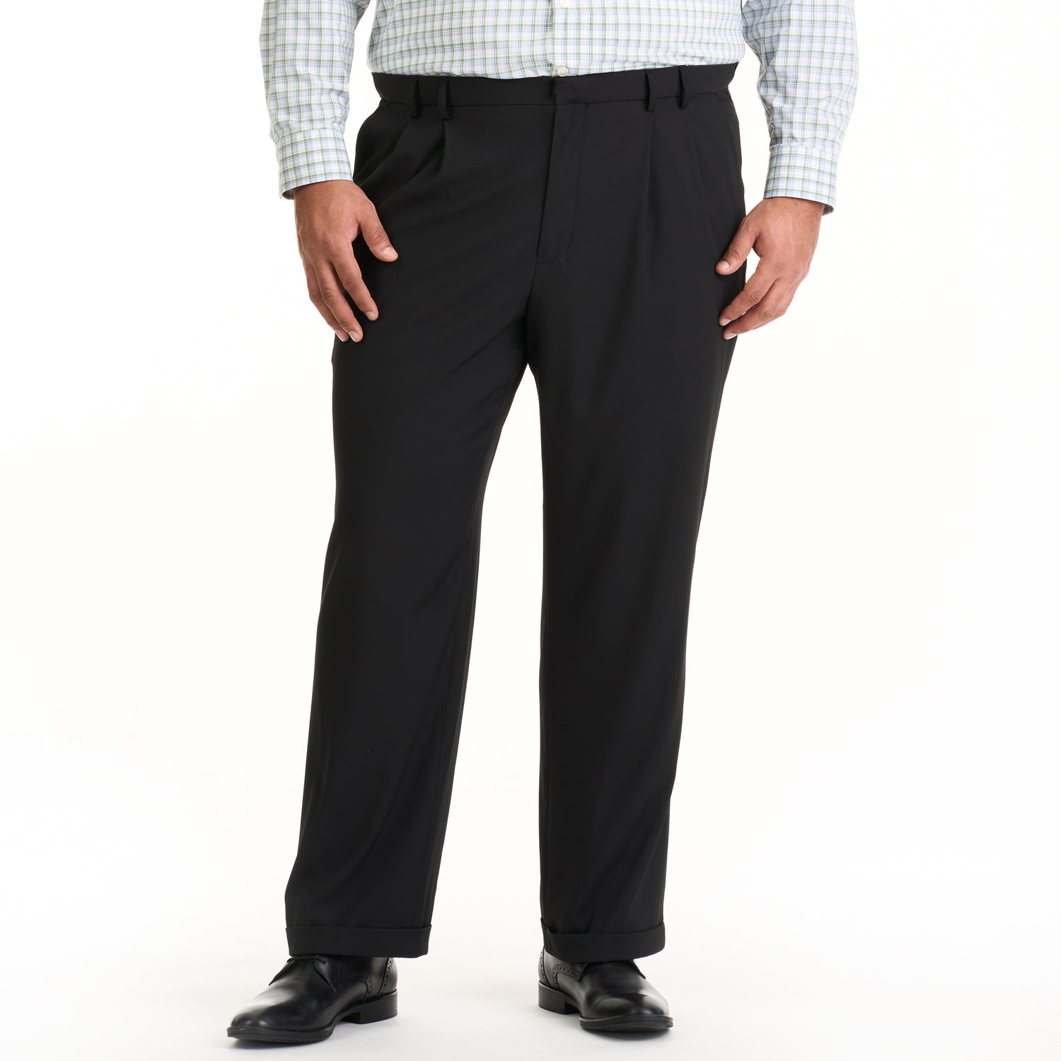 Stain Shield Solid Double Pleat Pant - Big & Tall – Van Heusen
