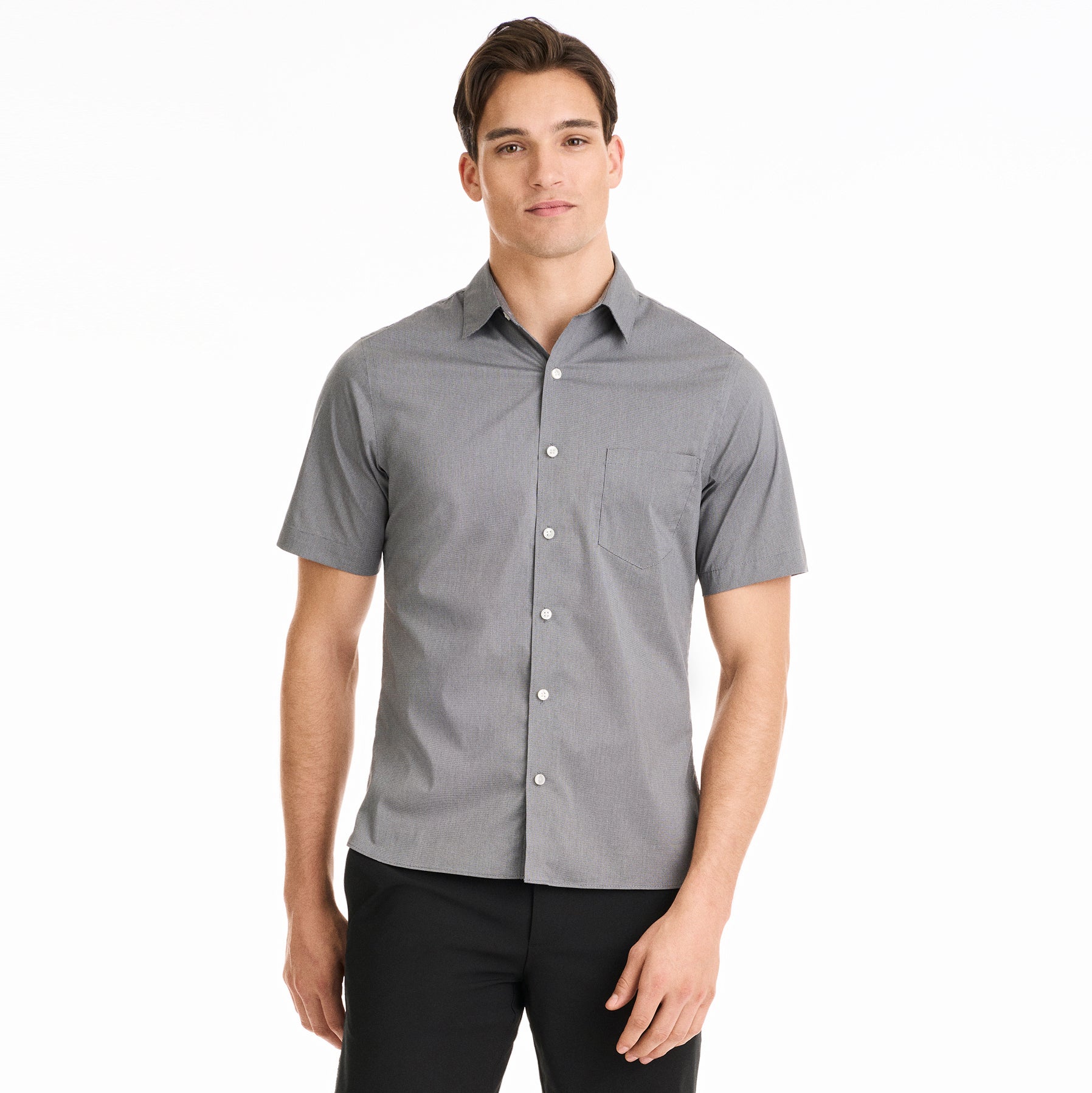 Essential Stain Shield Short Sleeve Shirt Solid - Slim Fit – Van Heusen