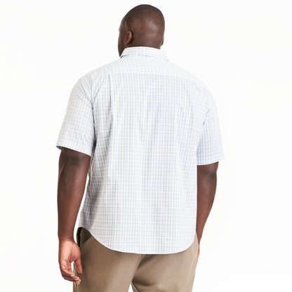 Essential Stain Shield Vertical Plaid Woven Short Sleeve Shirt - Big &amp; Tall