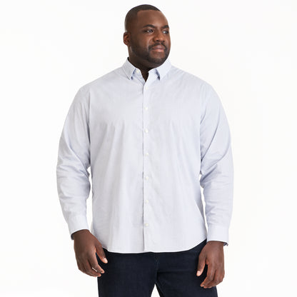 Essential Stain Shield Geo Print Woven Long Sleeve Shirt - Big & Tall ...