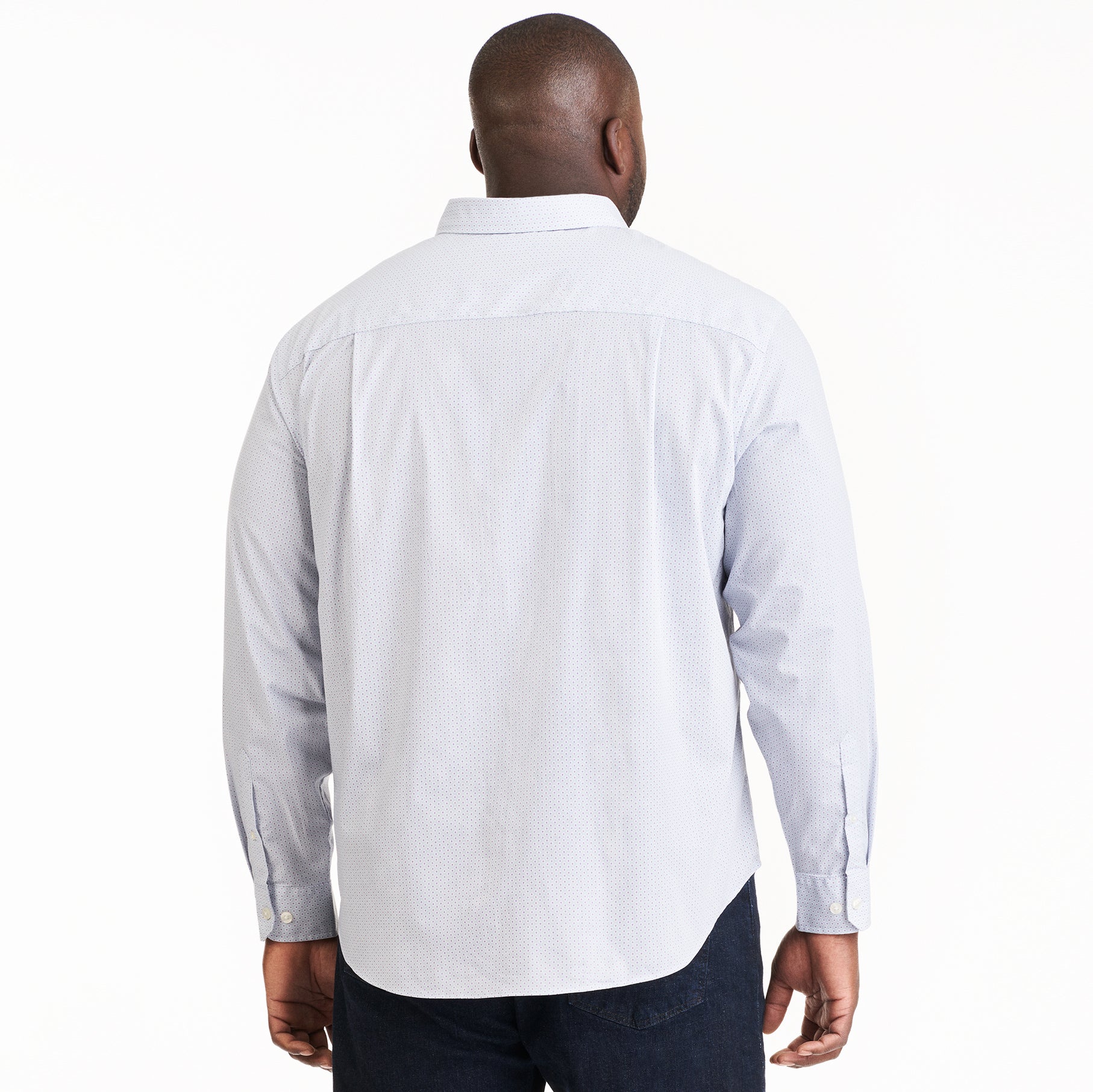 Essential Stain Shield Geo Print Woven Long Sleeve Shirt - Big &amp; Tall