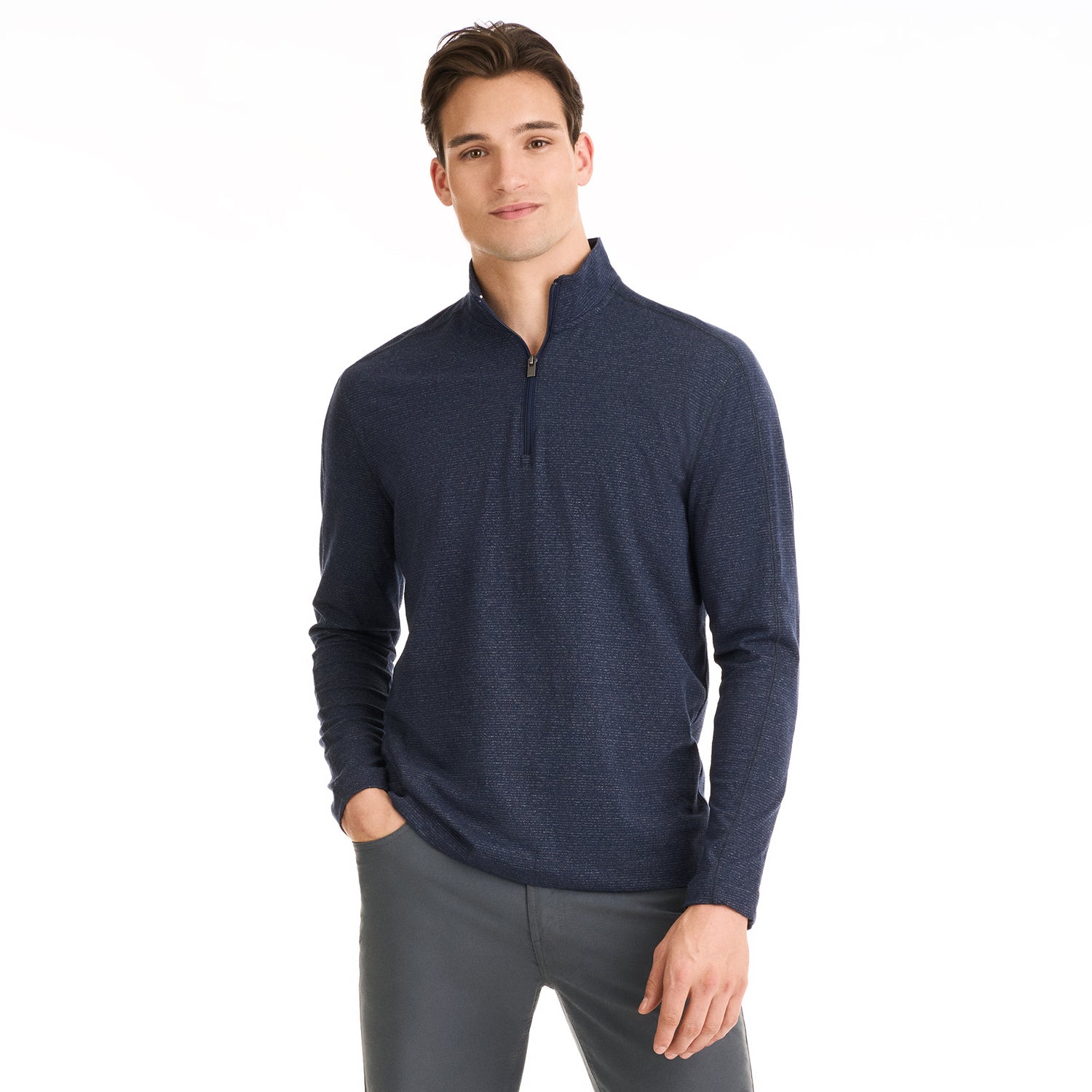 Essential Two-Tone Quarter Zip Pullover - Regular Fit – Van Heusen
