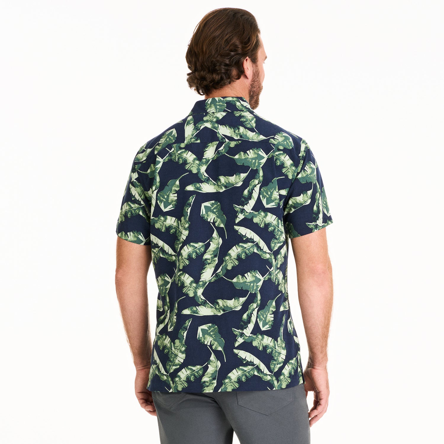Weekend Water-Color Banana Print Woven Short Sleeve Shirt - Regular Fit