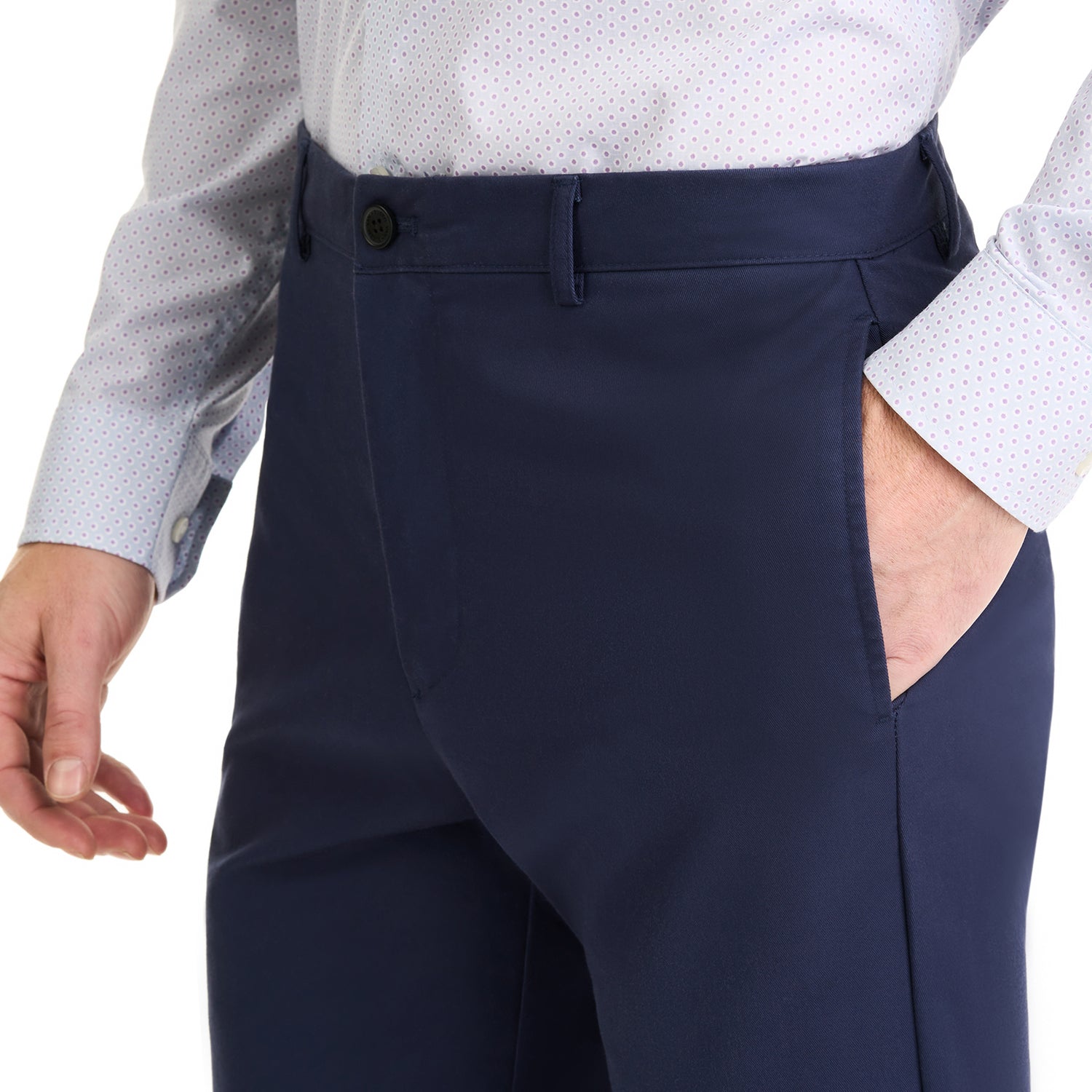 Essential Wrinkle Free Flat Front Straight Leg Pant - Blue