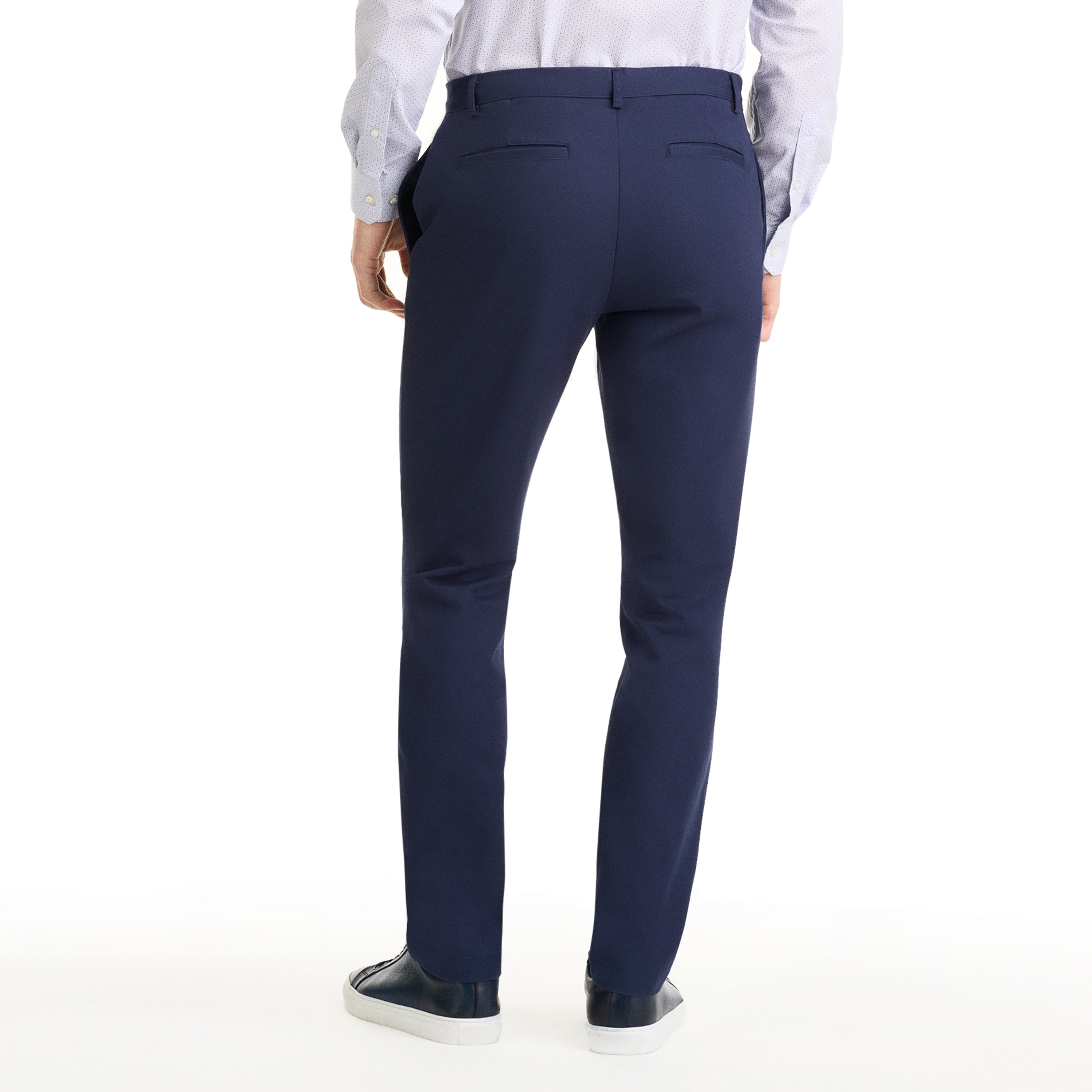 Essential Wrinkle Free Flat Front Straight Leg Pant - Blue