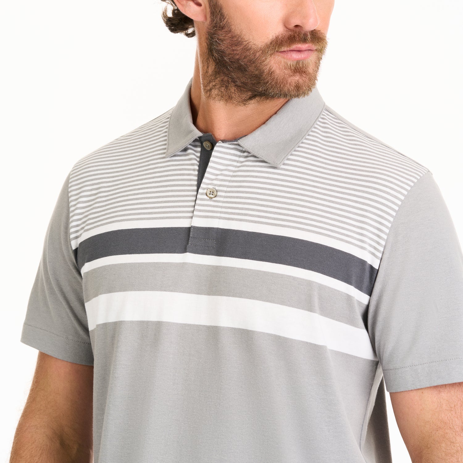 Essential Multi Stripe Cotton Jersey Short Sleeve Polo