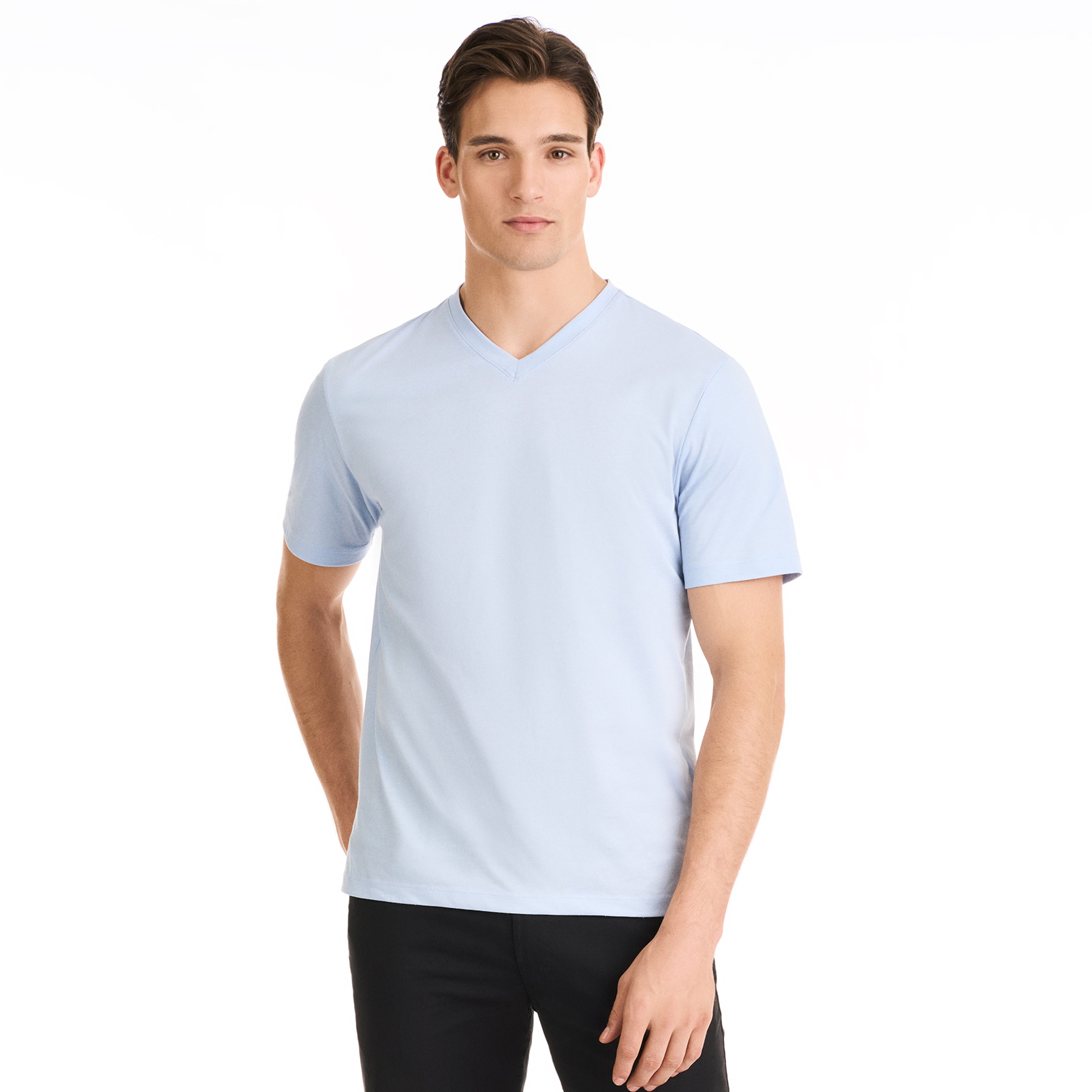 Essential Stain Shield V-Neck Short Sleeve Basic Tee Shirt