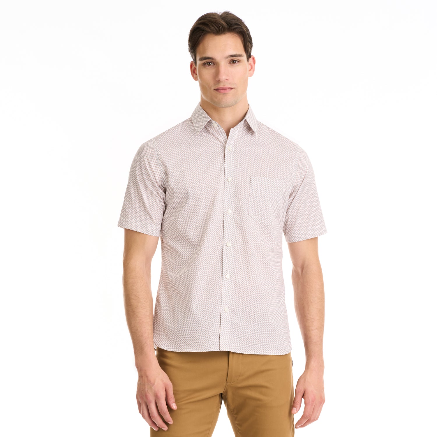 Essential Stain Shield All Over Print Short Sleeve Shirt - Slim Fit