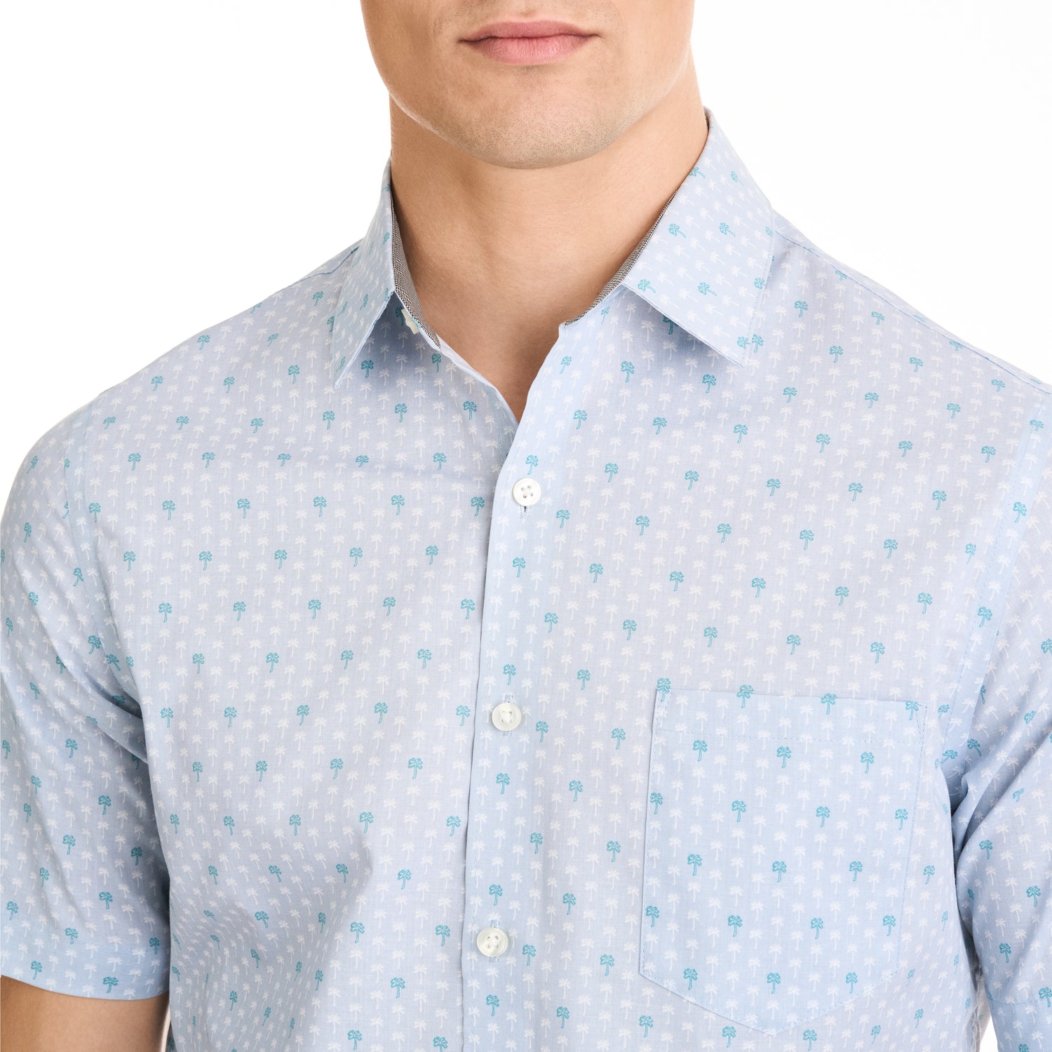 Essential Stain Shield Palm Woven Short Sleeve Shirt - Slim Fit