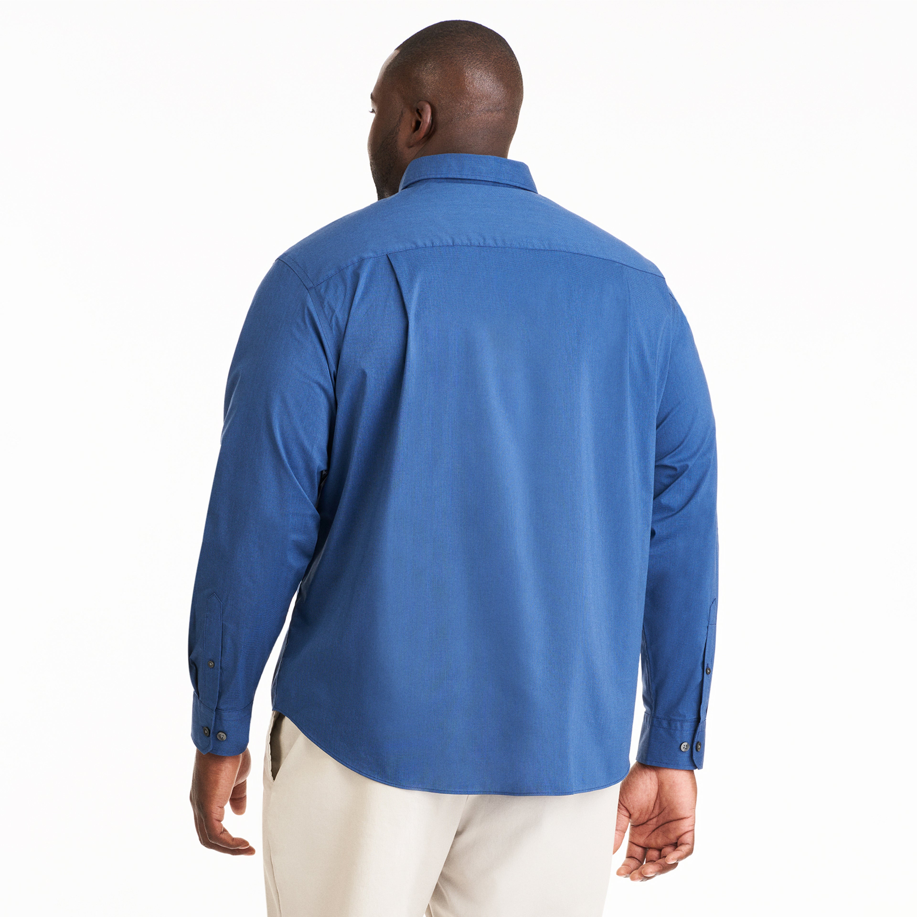 Essential Stain Shield Solid Woven Long Sleeve Shirt - Big &amp; Tall