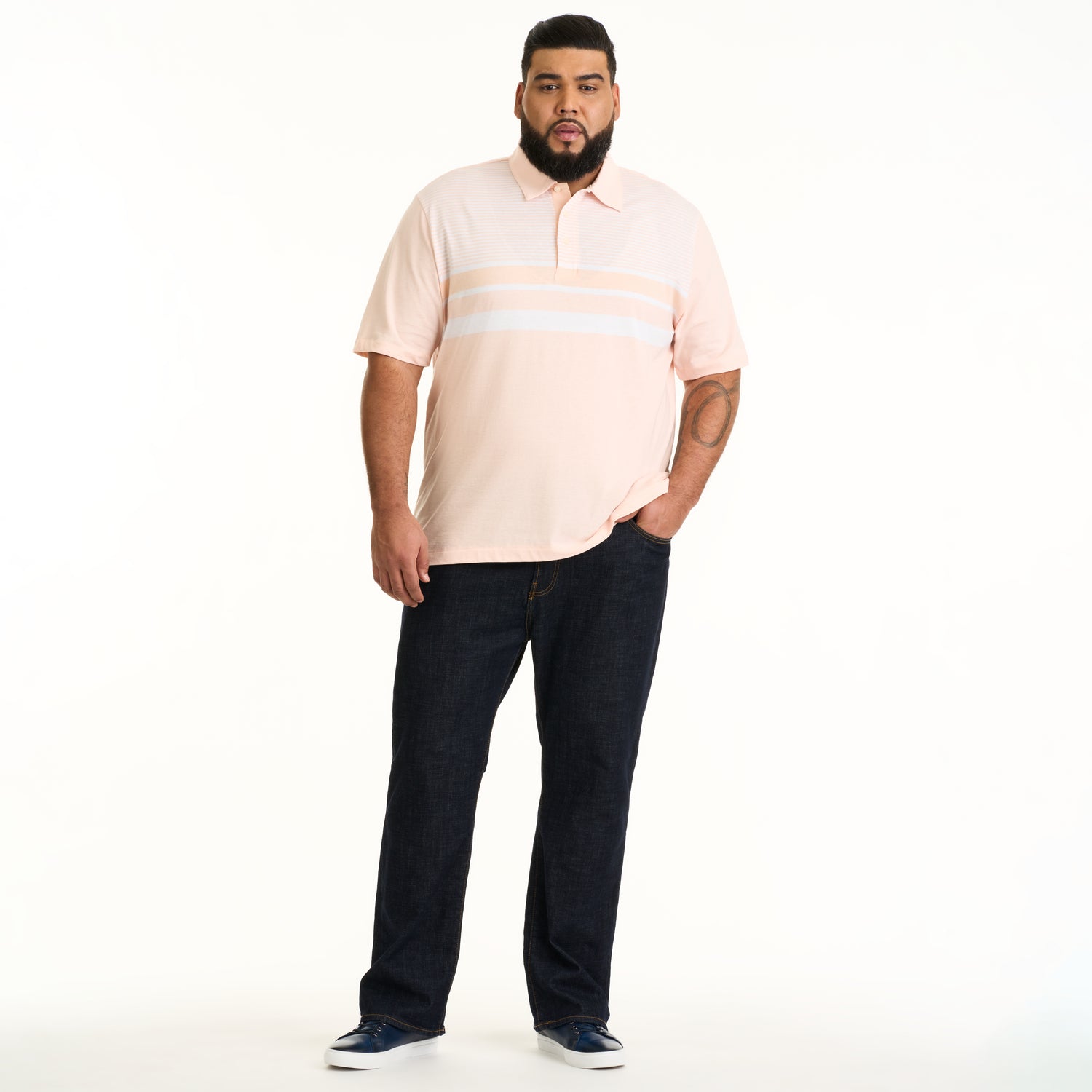 Essential Multi Stripe Cotton Jersey Short Sleeve Polo - Big & Tall – Van  Heusen