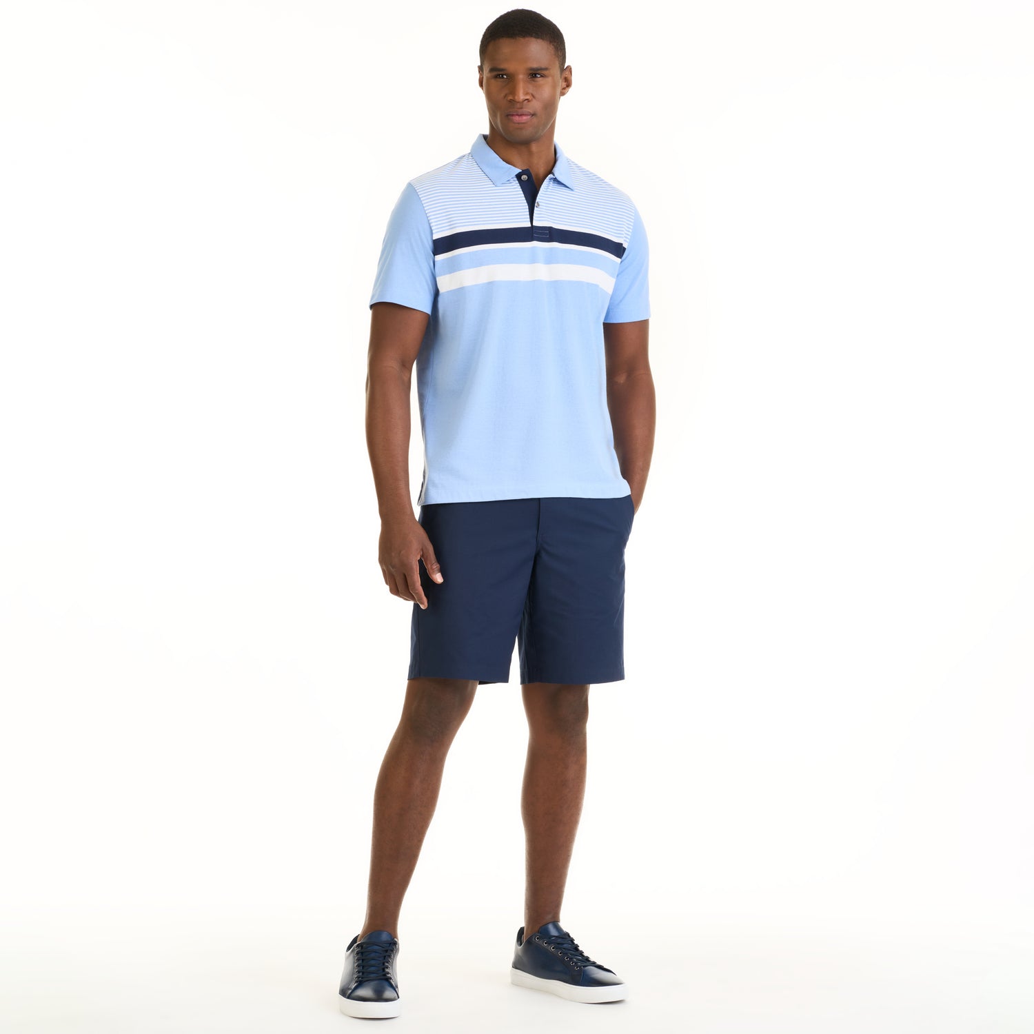 Essential Multi Stripe Cotton Jersey Short Sleeve Polo